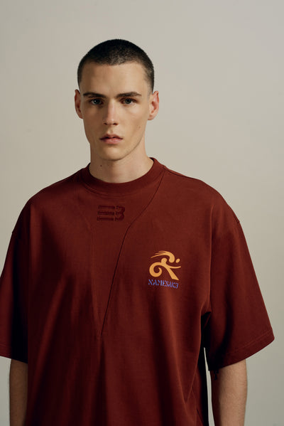 SAVA OVERSIZED LOVE LOCK TEE MERLOT RED