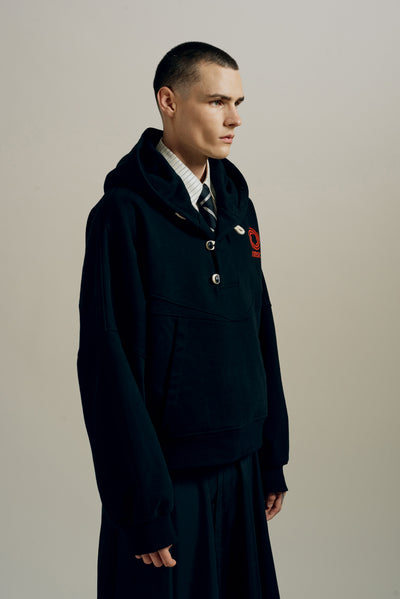 WINFAR FISHERMAN HOODIE EUPHORIC BLACK