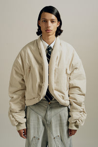 ROTH CROPPED BOMBER OYSTER GREY