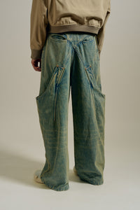 BILLIE BIBS DENIM PANTS POST INDIGO