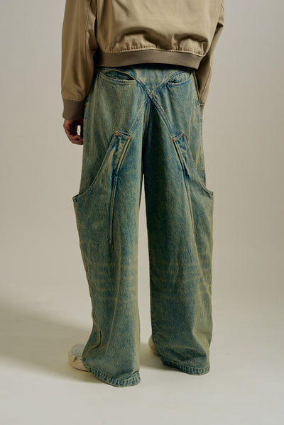 BILLIE BIBS DENIM PANTS POST INDIGO