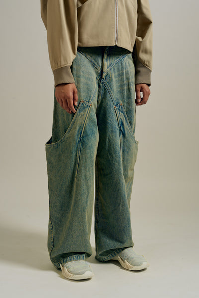 BILLIE BIBS DENIM PANTS POST INDIGO