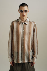 RANDOLPH WEAVE SHIRT SANDSTONE STRIPE