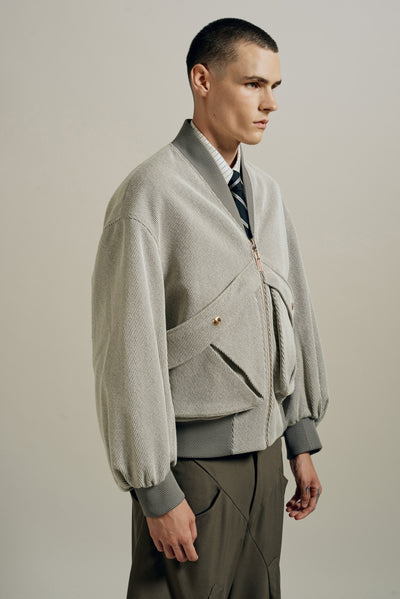 DANNY REVERSIBLE BOMBER JACKET WHITE ROCK