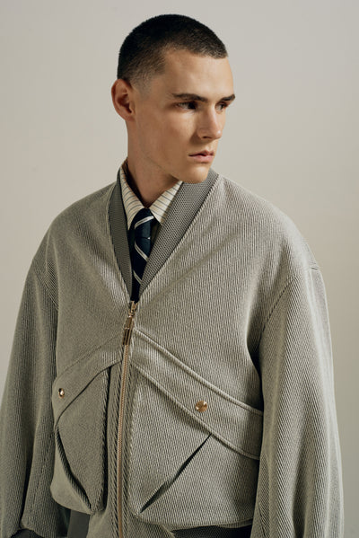 DANNY REVERSIBLE BOMBER JACKET WHITE ROCK