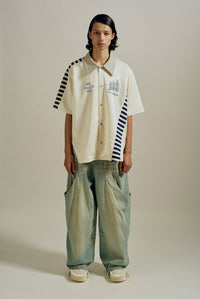 BILLIE BIBS DENIM PANTS INDIGO STRIPE