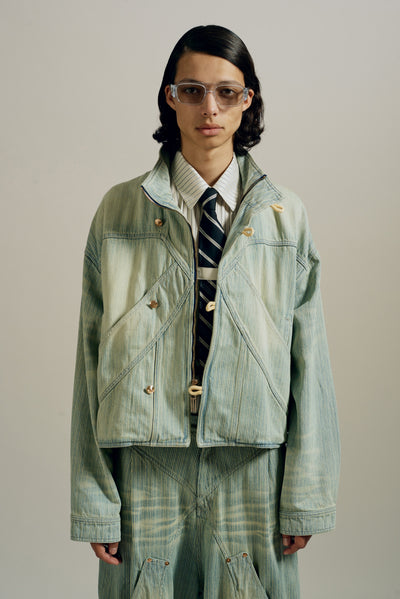 FOX DENIM JACKET INDIGO STRIPE