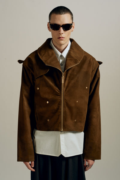 T.D CROPPED MAC COAT CAFE NOIR