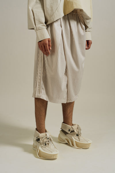 REID PLEATED BASKETBALL SHORTS BUMBLE BEE STRIPE