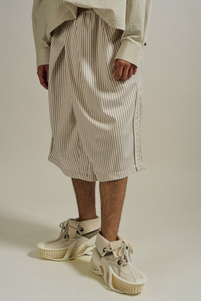 REID PLEATED BASKETBALL SHORTS BUMBLE BEE STRIPE