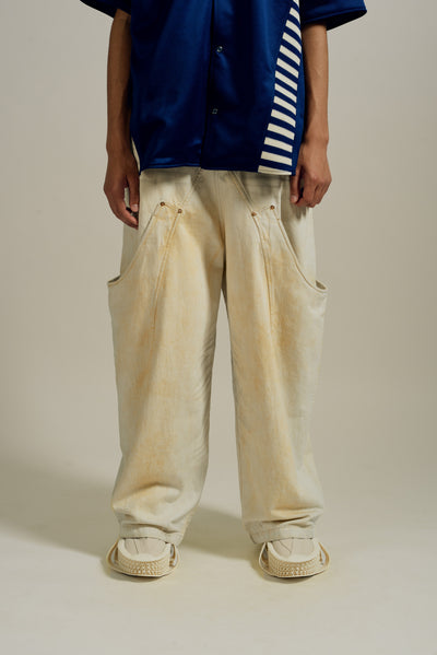 BILLIE BIBS DENIM PANTS WASHED CANVAS