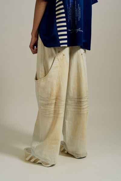 BILLIE BIBS DENIM PANTS WASHED CANVAS