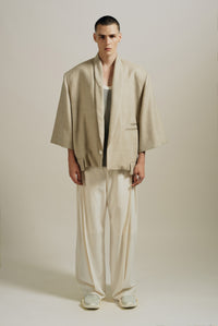 KEVIN PLEATED TROUSERS CANNOLI CREAM