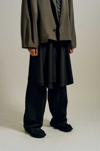 JACOB LAYERED SUITING TROUSERS EUPHORIC BLACK
