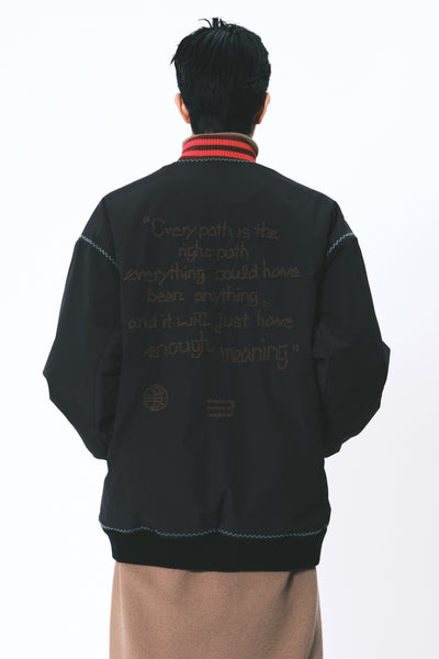 JACKSON VARSITY BOMBER JACKET EUPHORIC BLACK ROSE