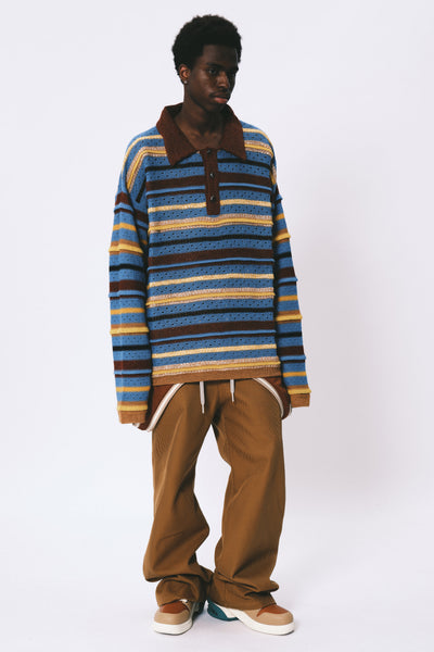 DROPOUT STRIPE POLO YALE BLUE