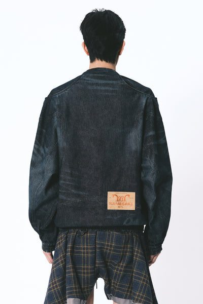 JOE WASHED DENIM QUARTER-ZIP PULLOVER REDEEM BLUE