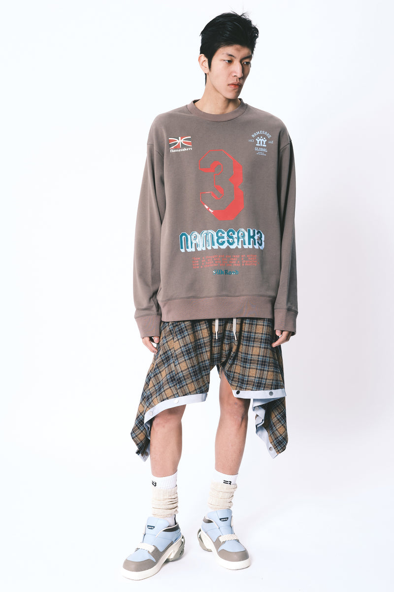 SANDERS OVERSIZED CREWNECK TOUGH CHARCOAL GREY