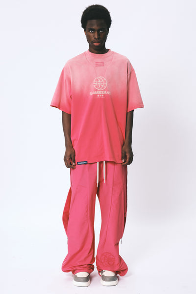 WASHED SAVA OVERSIZED TEAM TEE GLOBE CARMINE ROSE