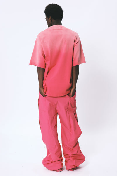WASHED SAVA OVERSIZED TEAM TEE GLOBE CARMINE ROSE