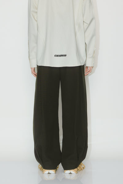 KEVIN PLEATED TROUSERS DARK OLIVE