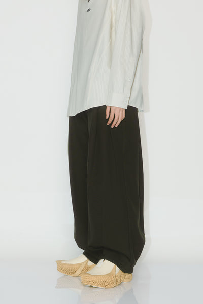 KEVIN PLEATED TROUSERS DARK OLIVE