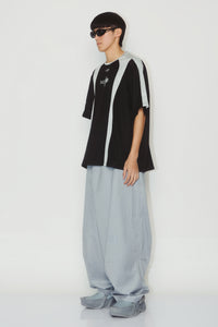 LAMAR CARROT WIDE TROUSERS TRADEWIND BLUE
