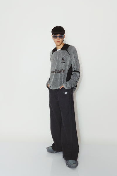 WOLVES WIDE LEG TROUSERS CHARCOAL GREY
