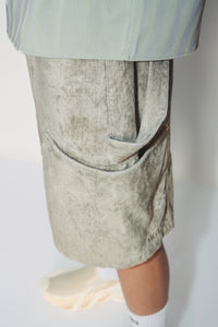 GREEN TERRYCLOTH CARPENTER SHORTS ALOE GREEN