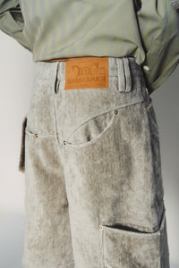 GREEN TERRYCLOTH CARPENTER SHORTS ALOE GREEN
