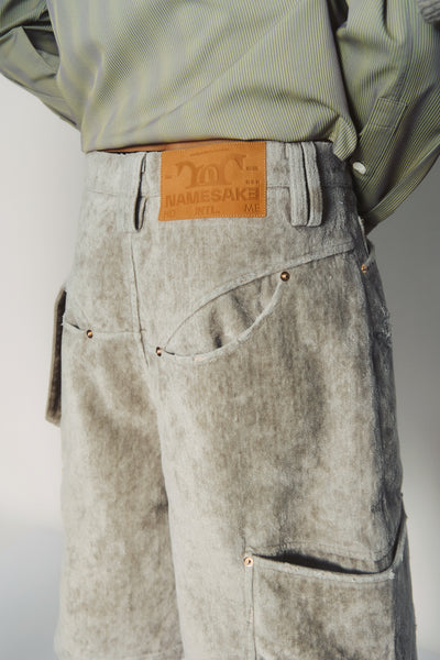 GREEN TERRYCLOTH CARPENTER SHORTS ALOE GREEN