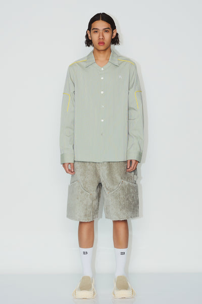 GREEN TERRYCLOTH CARPENTER SHORTS ALOE GREEN