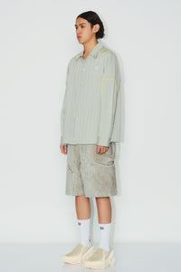 GREEN TERRYCLOTH CARPENTER SHORTS ALOE GREEN