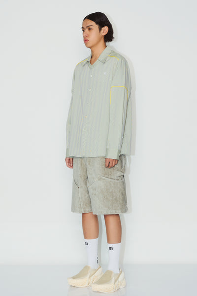 GREEN TERRYCLOTH CARPENTER SHORTS ALOE GREEN