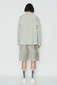 GREEN TERRYCLOTH CARPENTER SHORTS ALOE GREEN