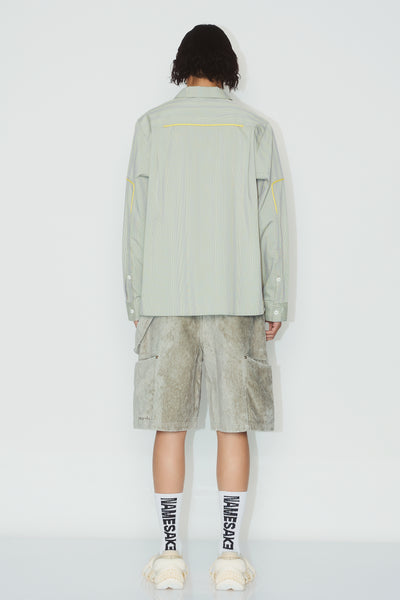 GREEN TERRYCLOTH CARPENTER SHORTS ALOE GREEN