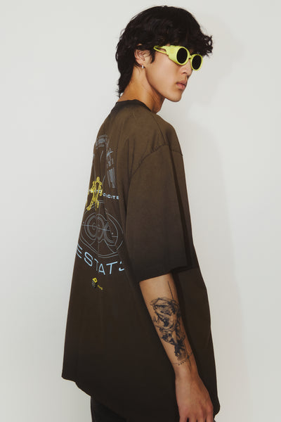 SAVA STAINED OVERSIZED ESTATE TEE DARK OLIVE