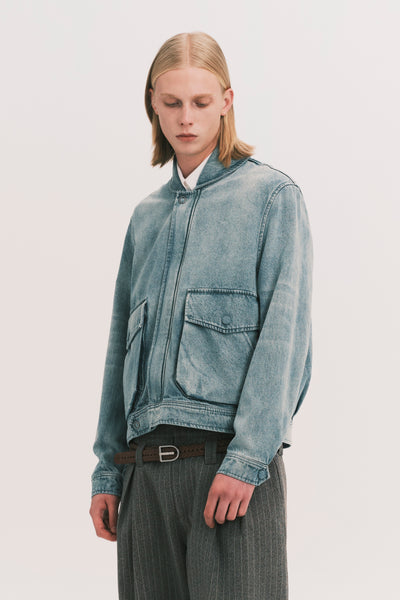 ANCOR II SHAWL COLLAR DENIM JACKET LIGHT AQUA (NAMESAKE EXCLUSIVE)