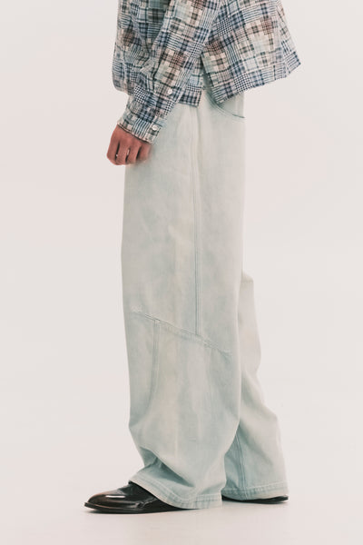 CARTER N WIDE LEG JEANS SALT GREEN