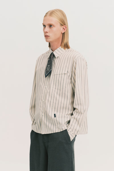 NASH LS SHIRT BEIGE STRIPE