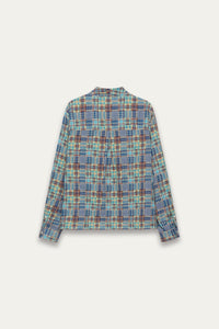 COMOLI LS SHIRT BLUE PLAID