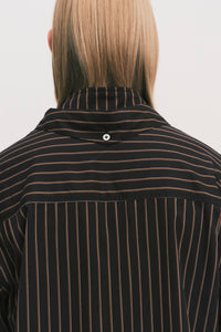 COMOLI SCARF SHIRT BLACK GOLD STRIPE (NAMESAKE EXCLUSIVE)