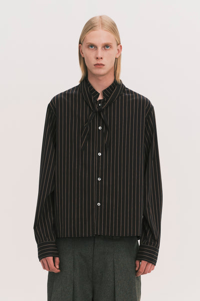 COMOLI SCARF SHIRT BLACK GOLD STRIPE (NAMESAKE EXCLUSIVE)