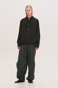COMOLI SCARF SHIRT BLACK GOLD STRIPE (NAMESAKE EXCLUSIVE)