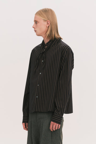 COMOLI SCARF SHIRT BLACK GOLD STRIPE (NAMESAKE EXCLUSIVE)