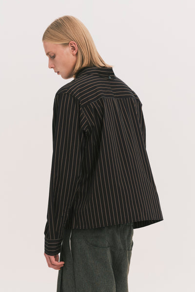 COMOLI SCARF SHIRT BLACK GOLD STRIPE (NAMESAKE EXCLUSIVE)