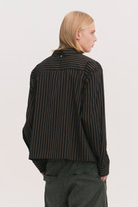 COMOLI SCARF SHIRT BLACK GOLD STRIPE (NAMESAKE EXCLUSIVE)