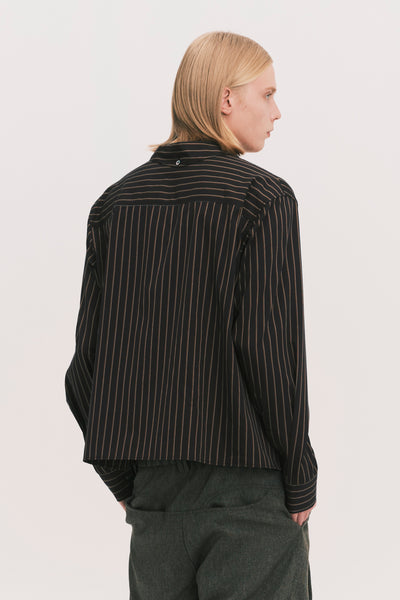 COMOLI SCARF SHIRT BLACK GOLD STRIPE (NAMESAKE EXCLUSIVE)