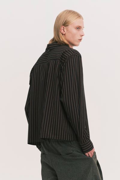 COMOLI SCARF SHIRT BLACK GOLD STRIPE (NAMESAKE EXCLUSIVE)