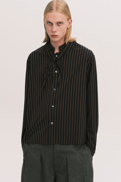 COMOLI SCARF SHIRT BLACK GOLD STRIPE (NAMESAKE EXCLUSIVE)
